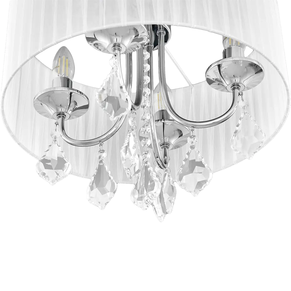 Люстра хрустальная подвесная Жаклин 4 лампы 8 м² цвет белый MW-Light STLM-2133057 - Вид №5