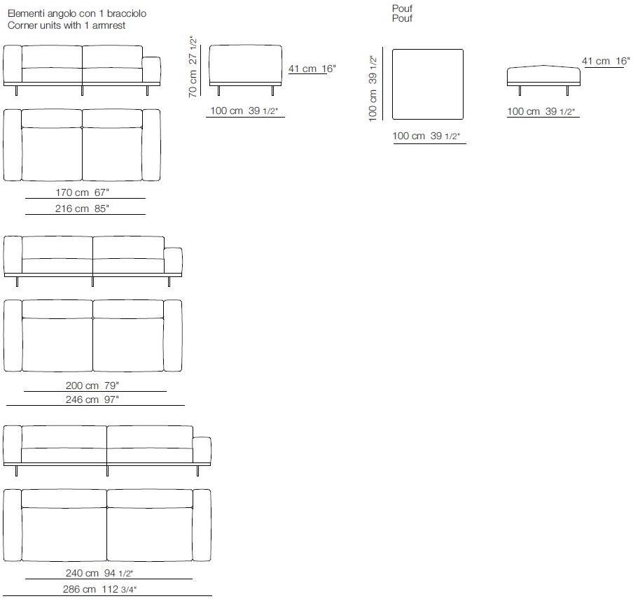 arflex Мягкий 4-х местный кожаный диван Naviglio sun-id-1439559 - Вид №11