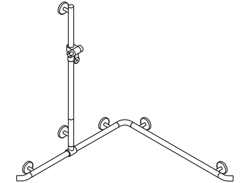 950.35.33091 Поручень для душа с выдвижным держателем для душа HEWI Greifen  - Вид №3