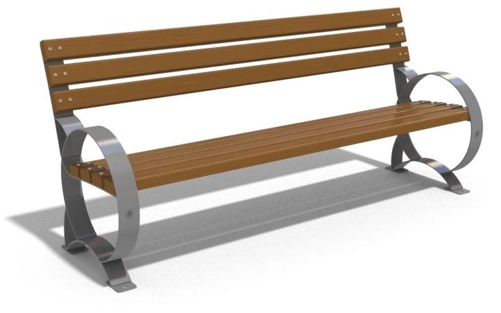 ENCHO ENCHEV - ETE Скамья из дерева и металла со спинкой  48  - Вид №3