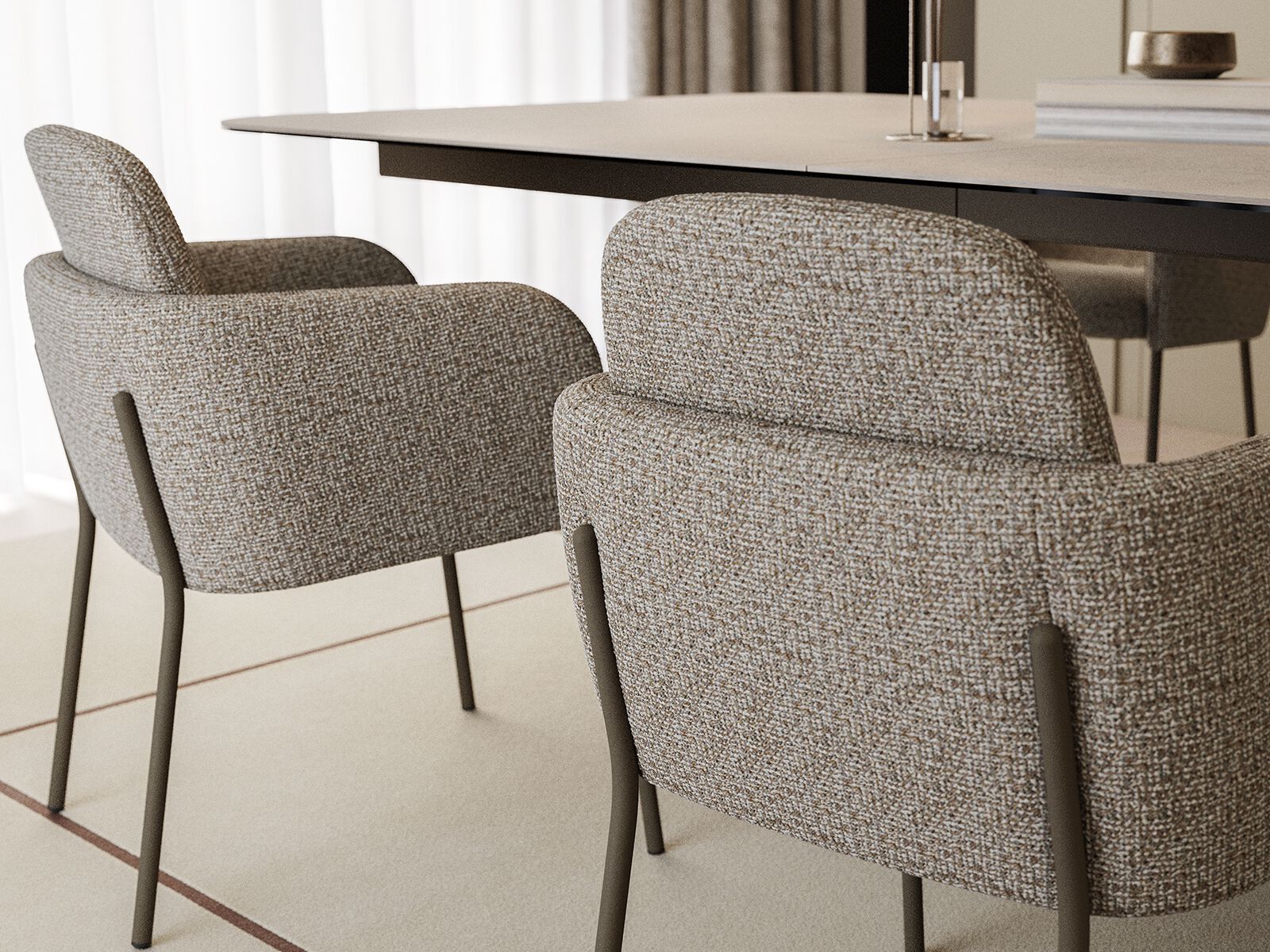 Тканевый стул с подлокотниками MOBLIBERICA Nai ARCH-00031375 - Вид №7