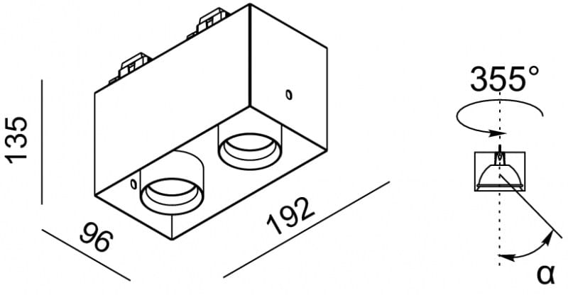 Окрашенный металлический поворотный встраиваемый прожектор Lucifero's Инки ARCH-00083525 - Вид №6