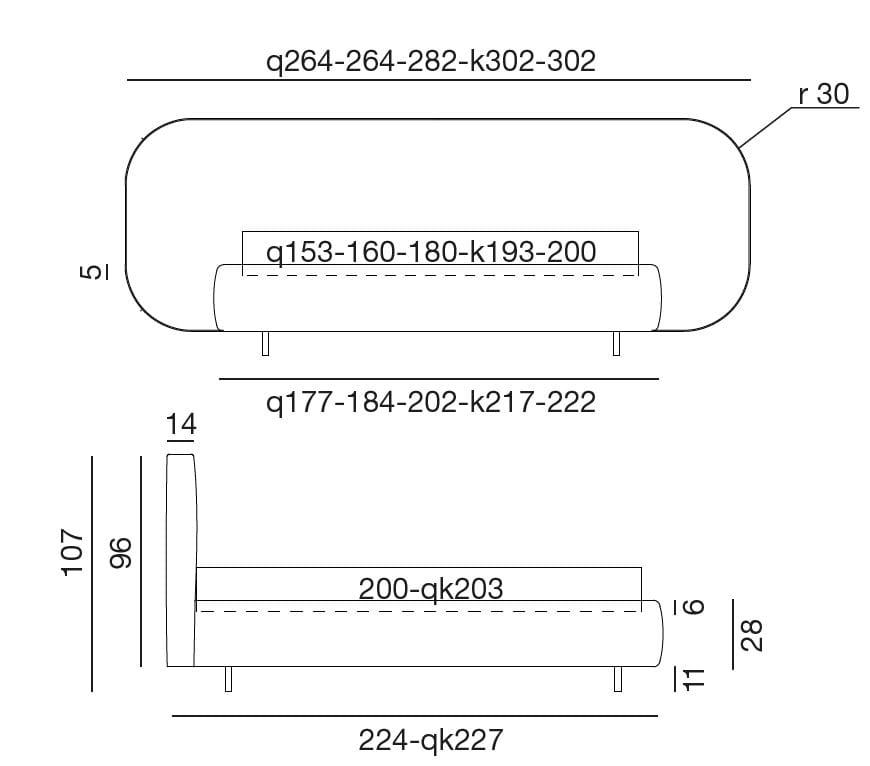 Двуспальная кровать с мягким изголовьем Twils B-CURVE ARCH-00068168 - Вид №3