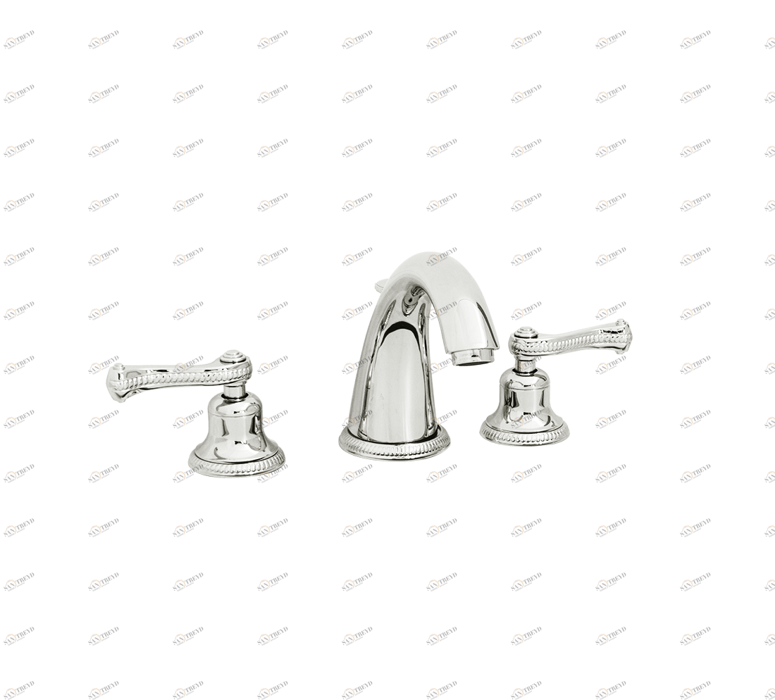 Gentry Home Смеситель для умывальника на три отверстия с выдвижным краном Tiffany Никель GH101166