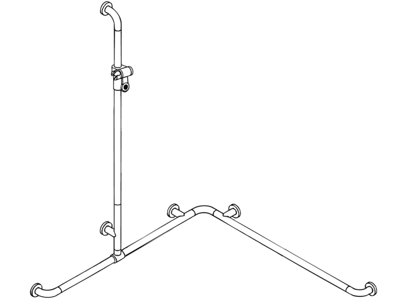 801.35.350 Поручень для душа с выдвижным держателем для душа HEWI Greifen  - Вид №2