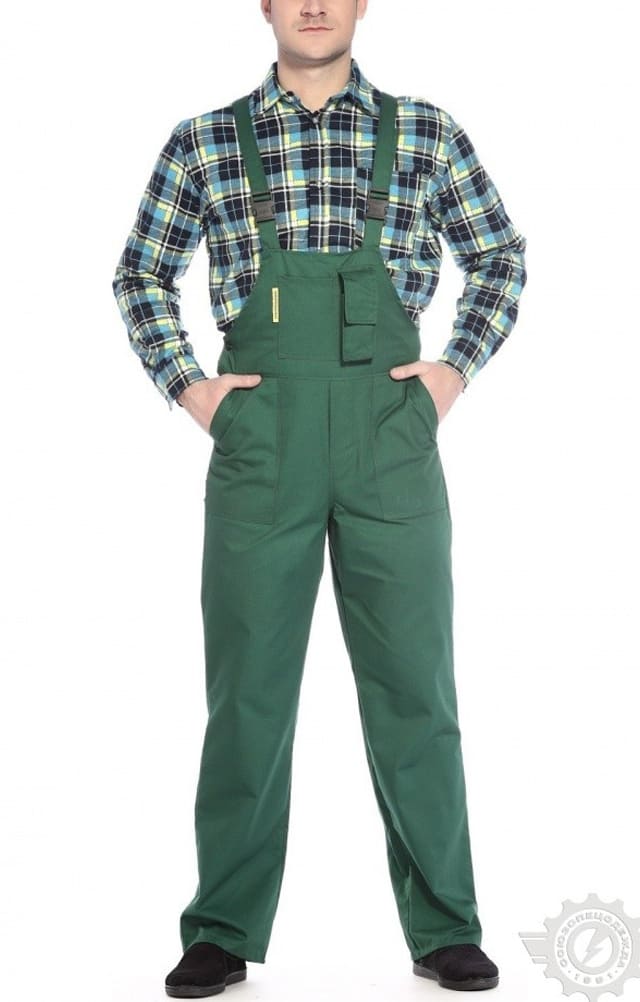 65612 Полукомбинезон "Эксперт-2" зеленый  Летняя спецодежда  размер 60-62/182-188  - Вид №3