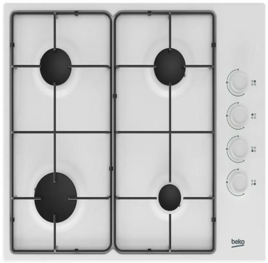 90414535 Газовая варочная панель Beko Beko HIGG 64123 SW 61 см 4 конфорки цвет белый STLM-0869723