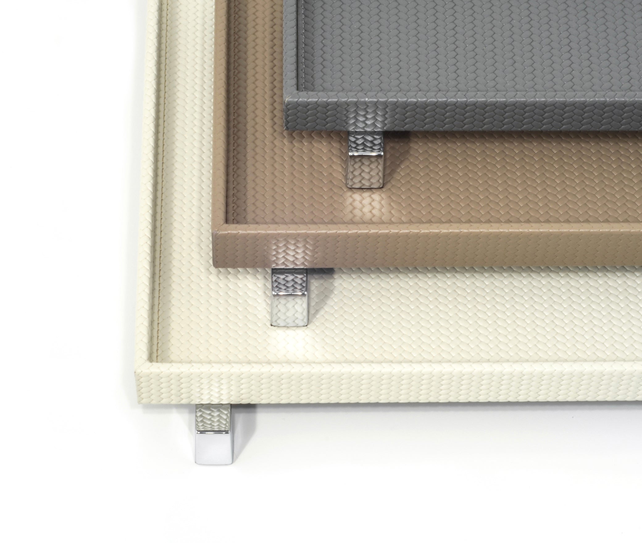 Поднос Rialto - 36X11XH4,5 см / металл-хром/зернистая кожа_черный Pinetti 00.0172.029.001 - Вид №1