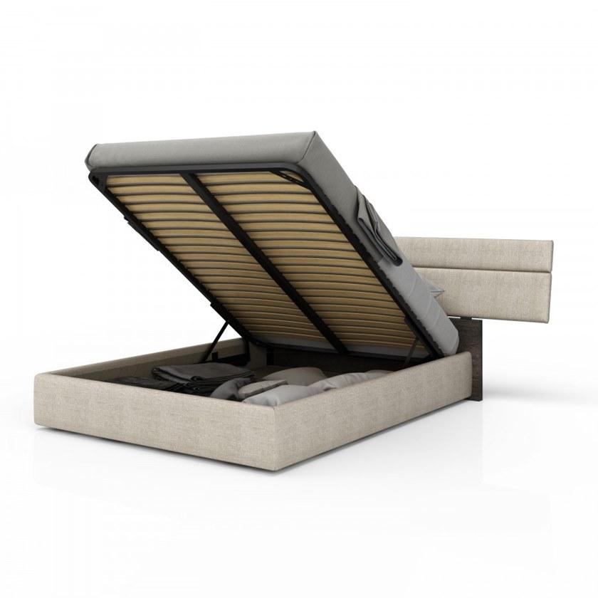 Huppé Кровать-контейнер двуспальная с мягким изголовьем Plank 9149ust HUPPE - Вид №1