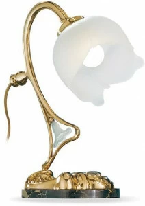 Possoni Illuminazione Настольная лампа из полированной латуни со стеклом Liberty