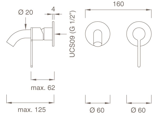 Настенный смеситель с дозирующим изливом CEADESIGN INNOVO ARCH-00000683 - Вид №1