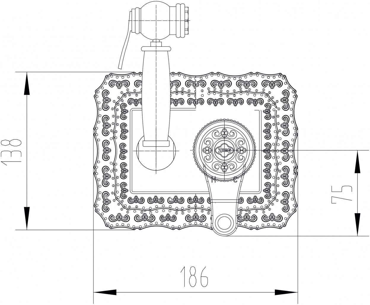 Гигиенический душ ZorG Antic A 116 BD BR с внутренней частью со смесителем, бронза A 116 BD-BR - Вид №1