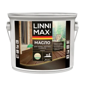 Масло для террасы и мебели Linnimax лессирующее цвет прозрачный 2.7 л