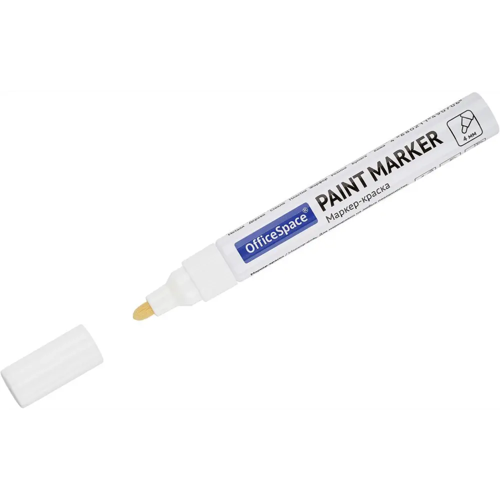 Маркер-краска OFFICE SPACE для точной разметки, белый 89387337 STLM-1507601
