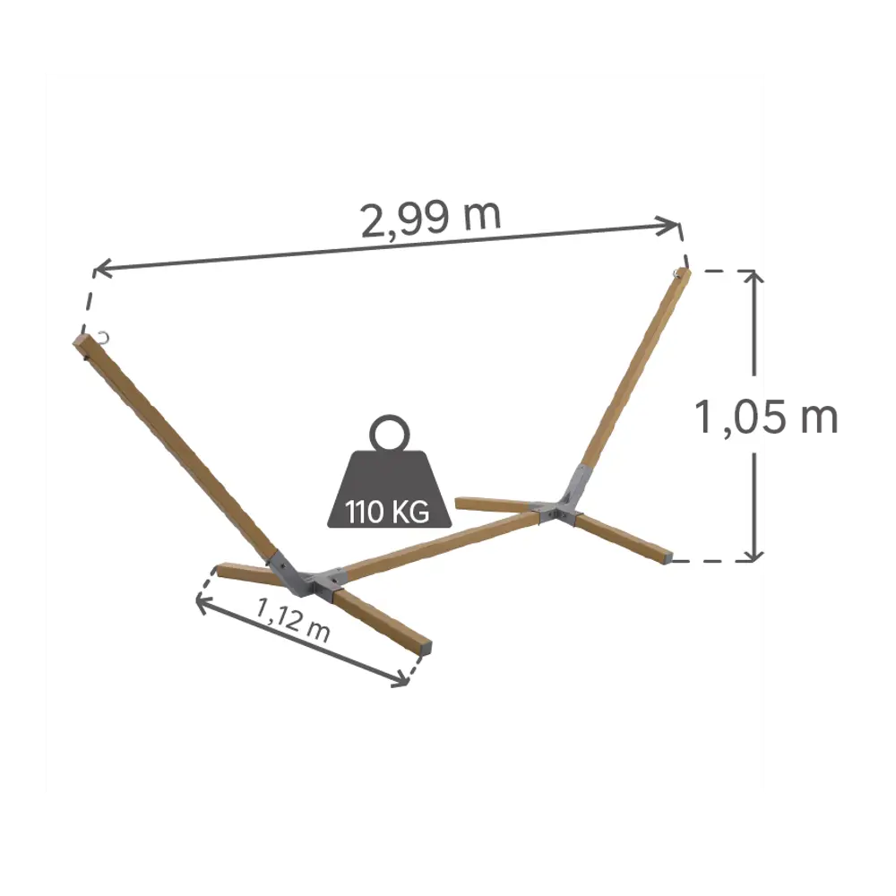 Опора для гамака Naterial Isma 299x112.5 см сталь бежевый 83719263 STLM-2032510  - Вид №6