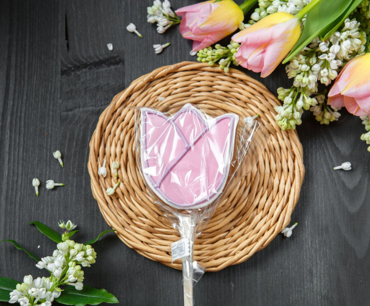 9663 Пряник Тюльпан розовый Вкусляндия  - Вид №2