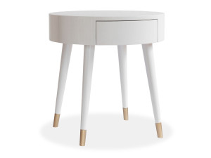 Деревянная круглая тумбочка с ящиками