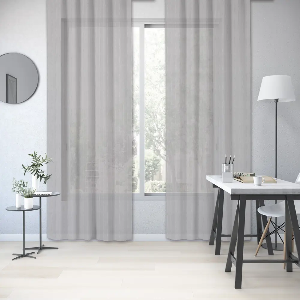 Тюль на ленте Inspire Louis 250x280 см цвет серо-белый STLM-2189081 - Вид №5