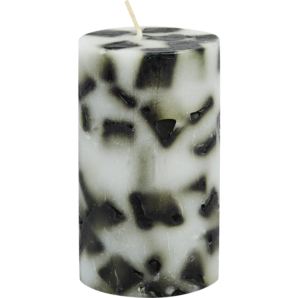 89369072 Свеча столбик ароматизированная Черный лед бело-черная 13 см STLM-0824820 Santreyd 