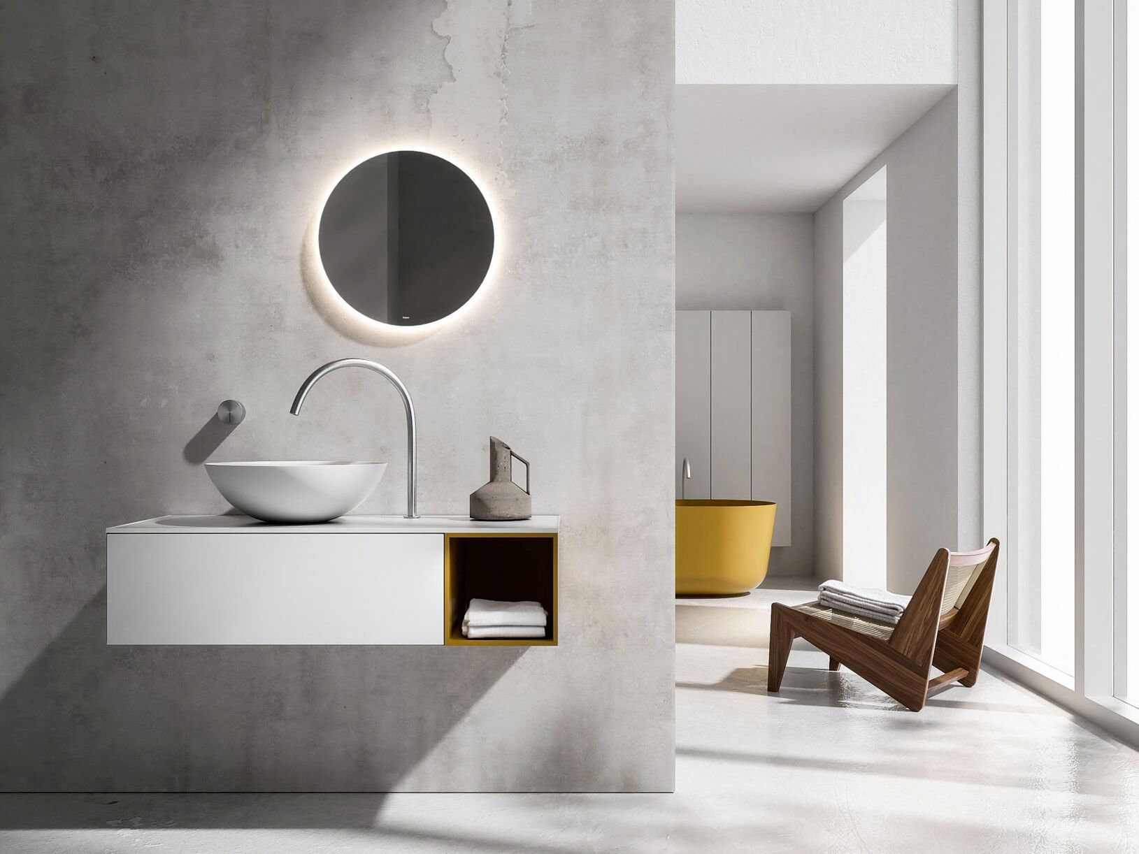 Одноместный подвесной умывальник Cristalplant® Falper Четыре.Zero ARCH-00040143 - Вид №1