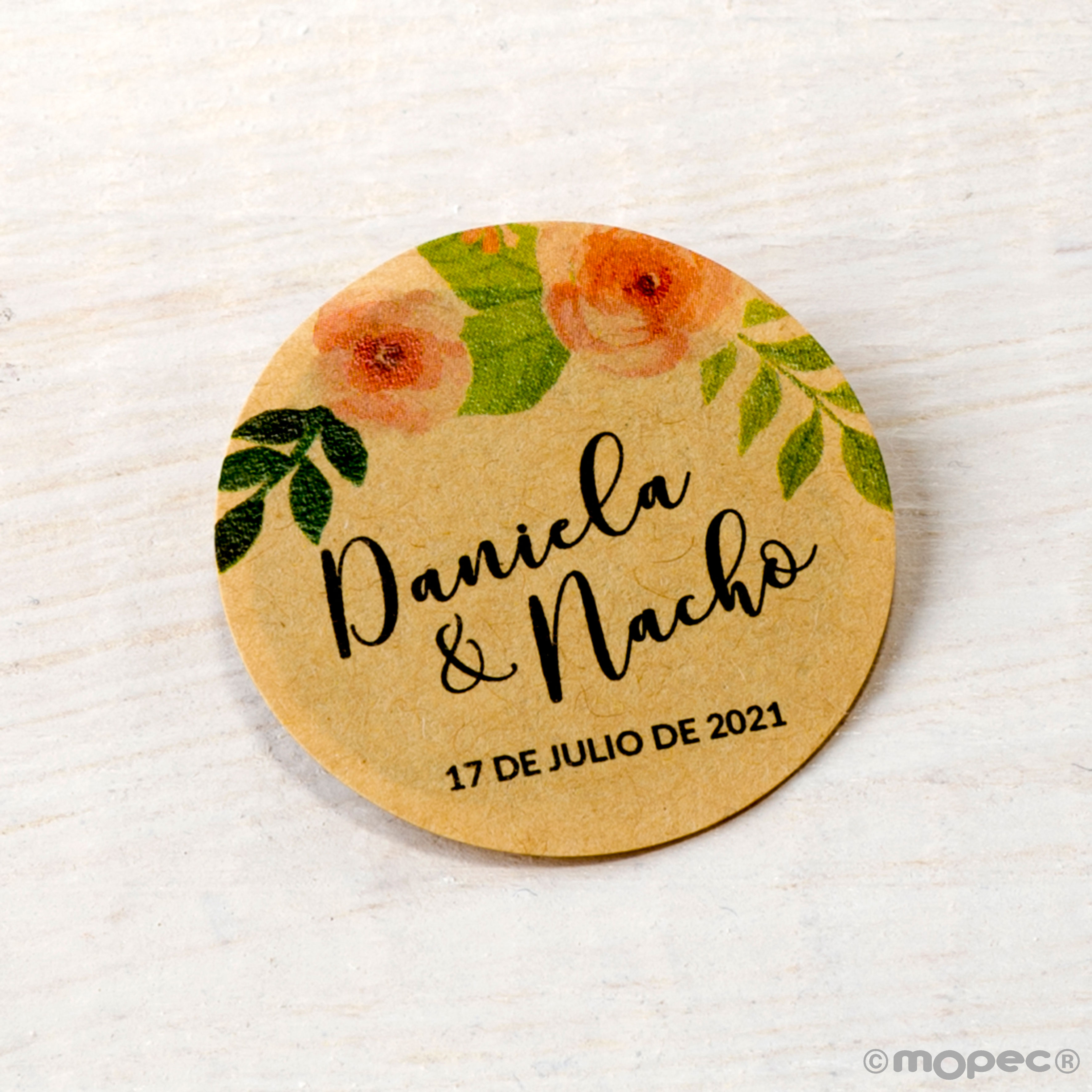 X442 PERS. 36 Индивидуальные крафт-стикеры «розовые цветы» Dekoraniaevents Bodas 