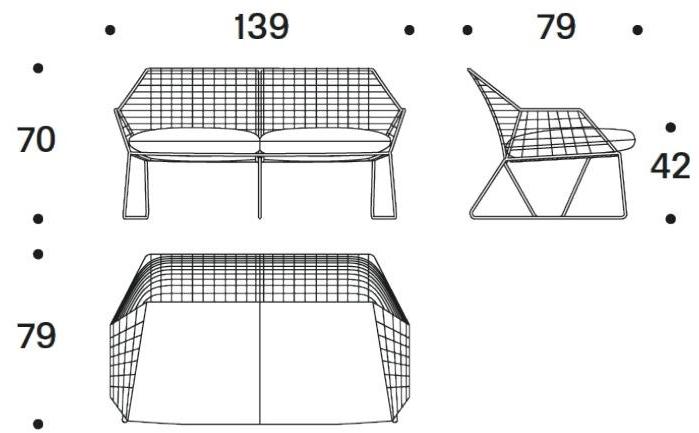 Saba Italia Садовый диван из ткани и полиэтиленовых тросов New york soleil sun-id-1452494 - Вид №3