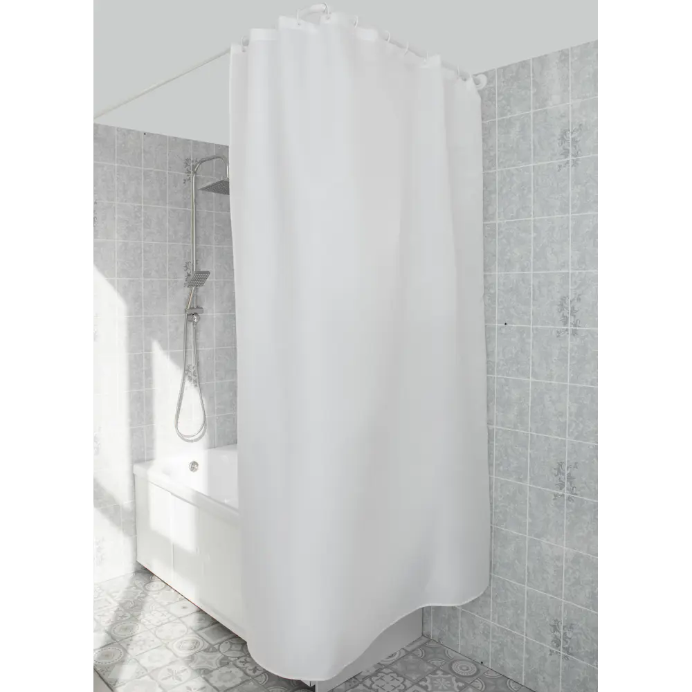 Штора для ванной Primanova Premium 180x200 см полиэстер цвет белый 85586123 STLM-2183040 - Вид №4