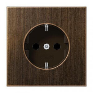Розетка с заземлением безвинтовой зажим Jung LS 990 antik ME1520AT