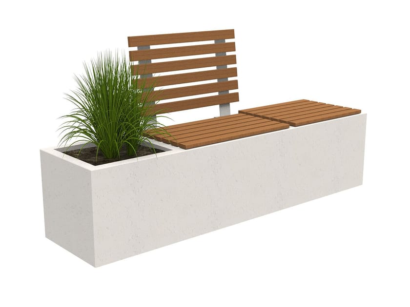 Бетонная скамейка со встроенной плантатором Lazzari Афина ARCH-00057093
