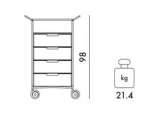 Офисный комод из ПММА с колесами Kartell MOBIL ARCH-00065007 - Вид №179
