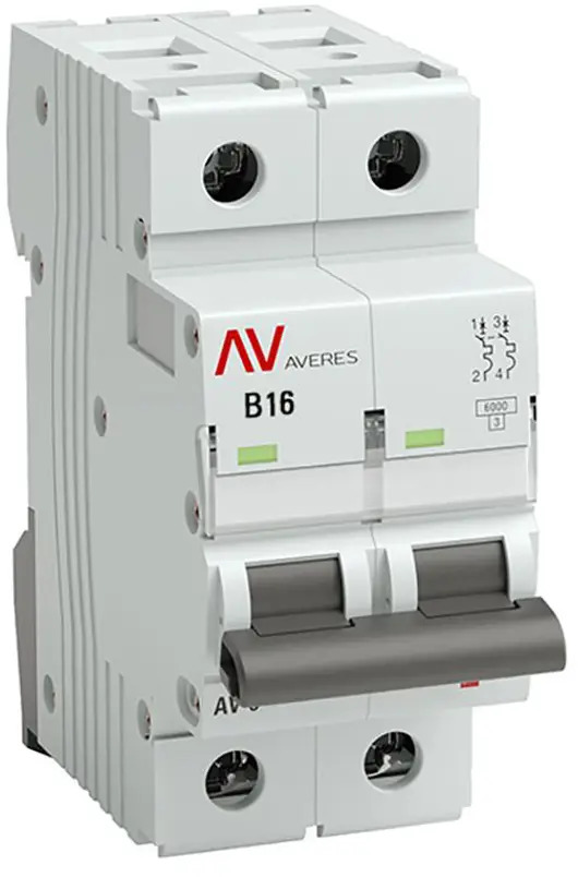 90072407 Автоматический выключатель EKF Averes AV-6 2P B16 А 6 кА STLM-0101481