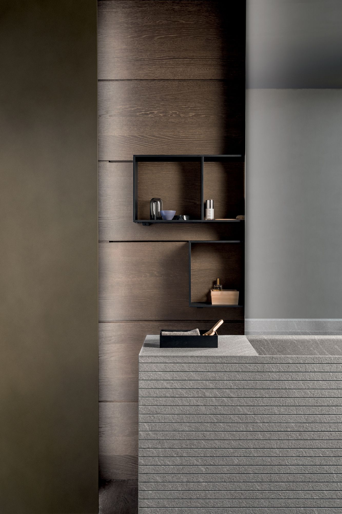 Мебель для ванной комнаты из дуба и камня MODULNOVA Blade ARCH-00027478 - Вид №2