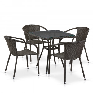 T282BNT/Y137C-W53 Brown 4Pcs Комплект плетеной мебели Afina