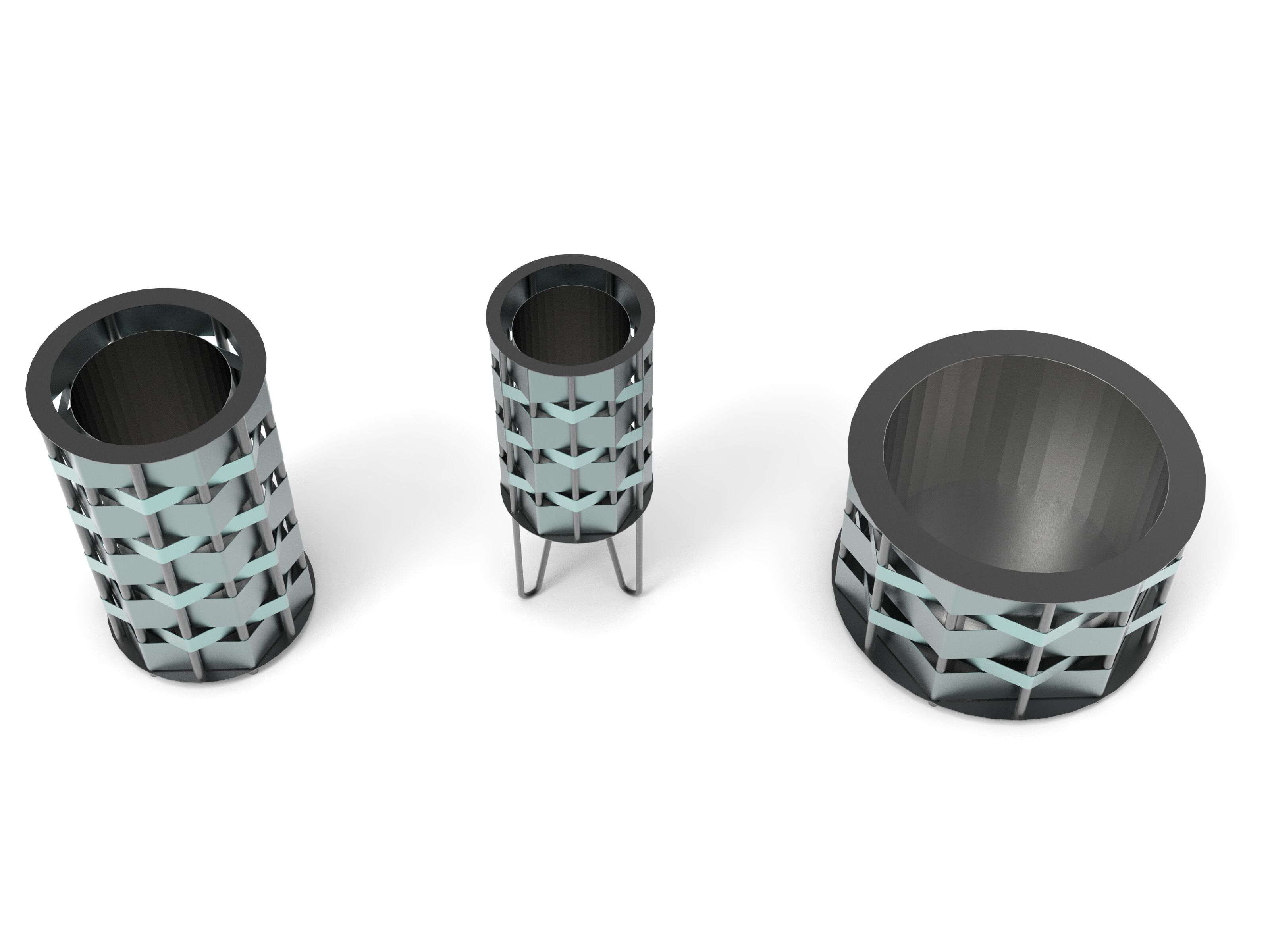 Оцинкованная стальная стойка для мусора Viscio Urban Design плетеная ARCH-00088247 - Вид №2