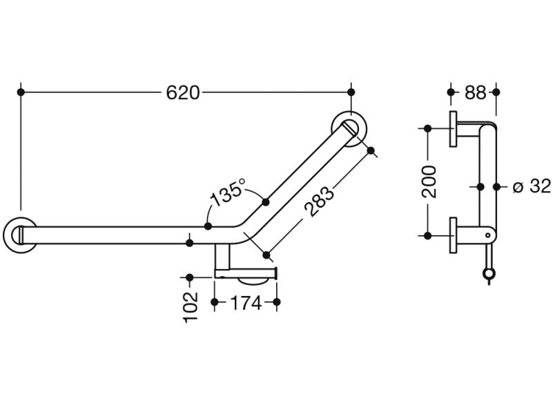 900.22.30340 угловая ручка HEWI System 900 - Вид №1