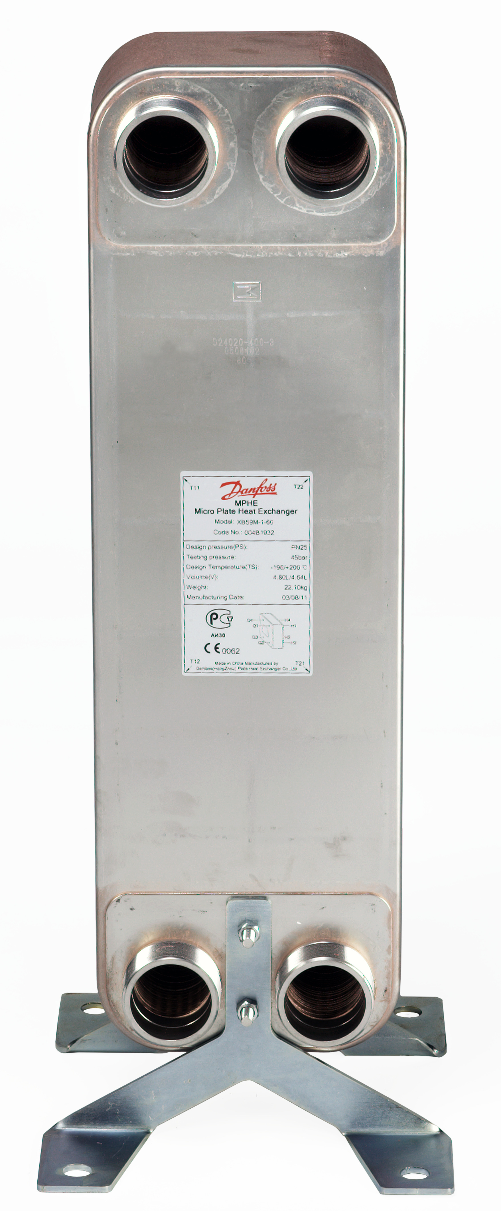 Danfoss Паяный пластинчатый теплообменник серии XB59M XB 59M-1-60 Паяный ТО 004B1932  - Вид №8