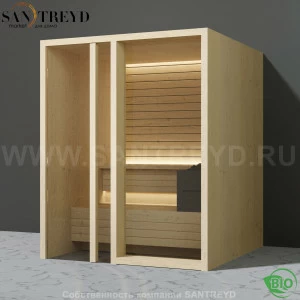 Effegibi YOKU.G60 BI.70300016 Био-сауна с левой дверью. Мощность: 6 кВт макс. Размеры: длина 174 см, ширина 170 см. Отделка: осина термообработанная