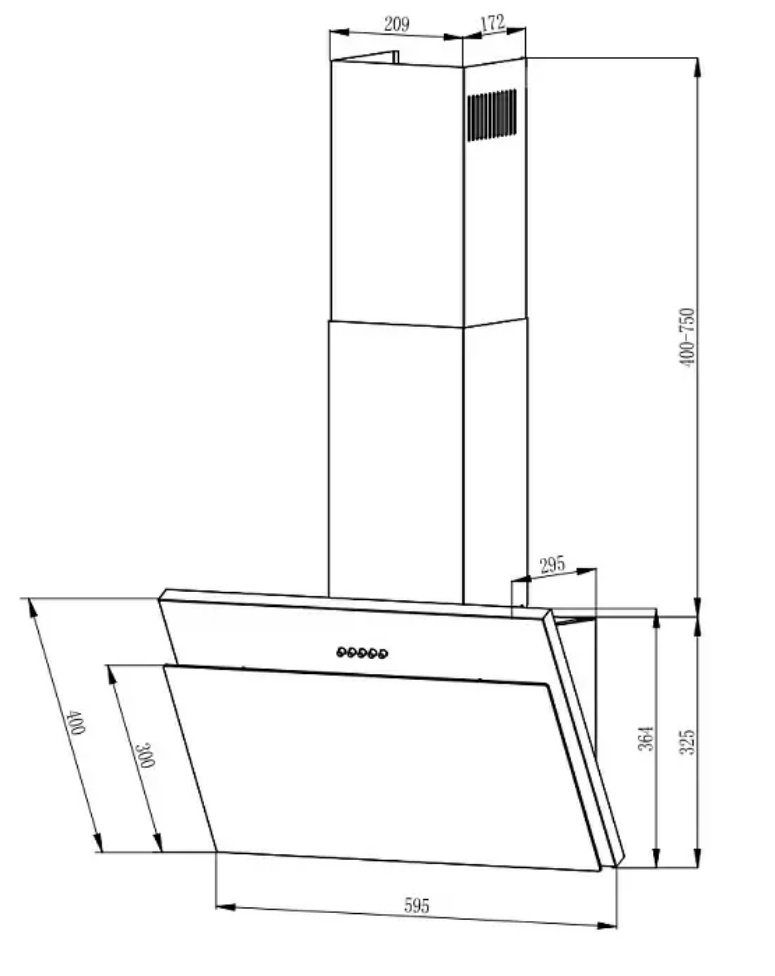 9152919 Вытяжка наклонная Evelux Tilda 60 BG черный/черный STDN-0073283 - Вид №1
