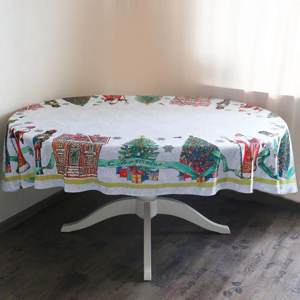 90008566 Скатерть Новогодняя лента 64.88.84.3, 155х180 см STLM-0082378 MYATASHOP