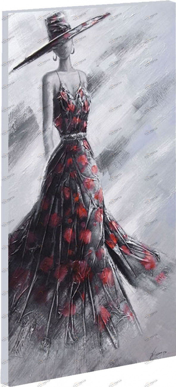 Картина на холсте 140х70 см "Сеньора" EVENHOME КАРТИНЫ МАСЛОМ 129732 Серый 