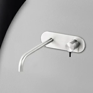 Смеситель для раковины сталь глянцевая с черной ручкой Toki Radomonte TKI22LCIL22