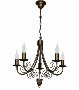 Люстра дизайнерская Bald коричневая 10039-5L SUPERNW СВЕЧИ 056730 Коричневый