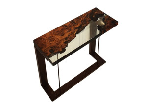 Прямоугольная консоль из дерева вяза и смолы