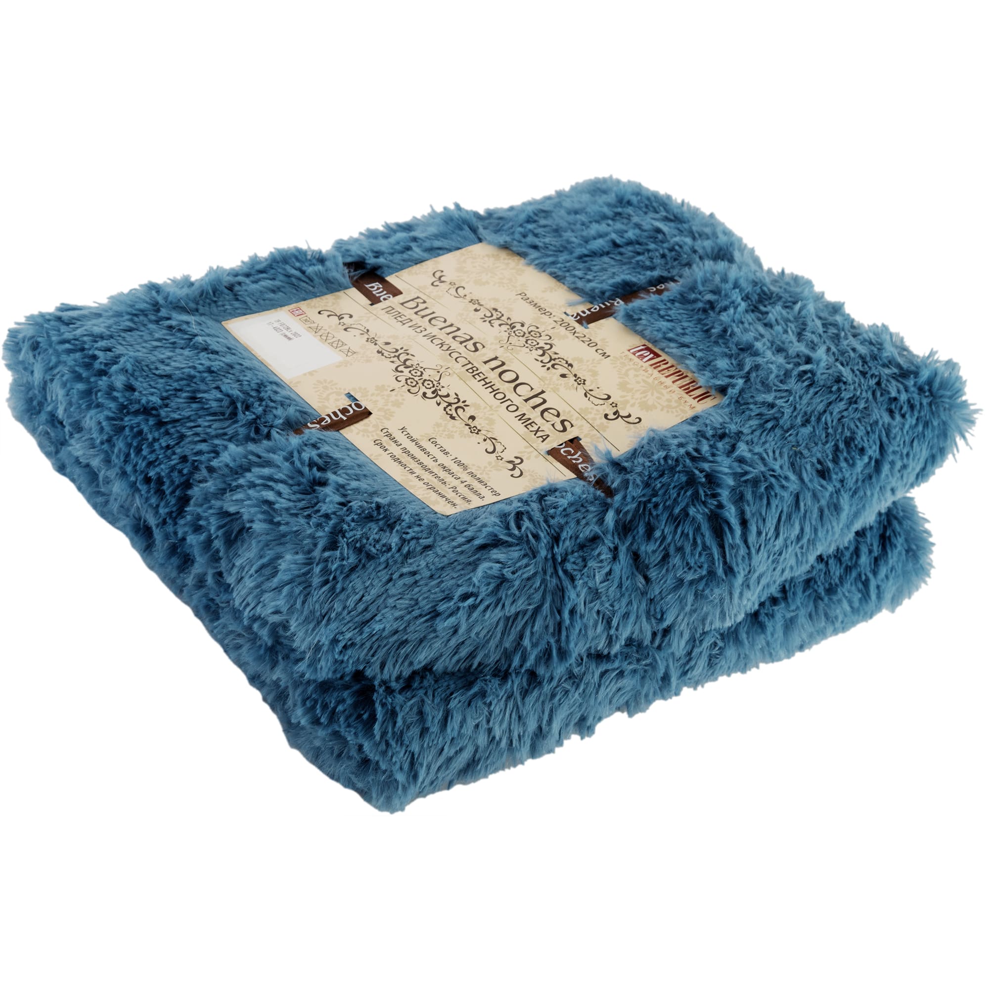 82567314 Плед декоративный 200х220 см, искусственный мех, цвет синий Santreyd 