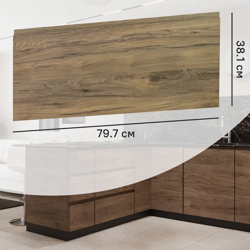 Фасад выдвижного ящика Токио 79.7x38.1 см KONSENSA ЛДСП цвет темное дерево Токио темное дерево STLM-2192955