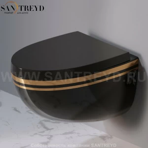 S511476G Подвесной унитаз настенный Черный A. e T. Italia OVAL Италия