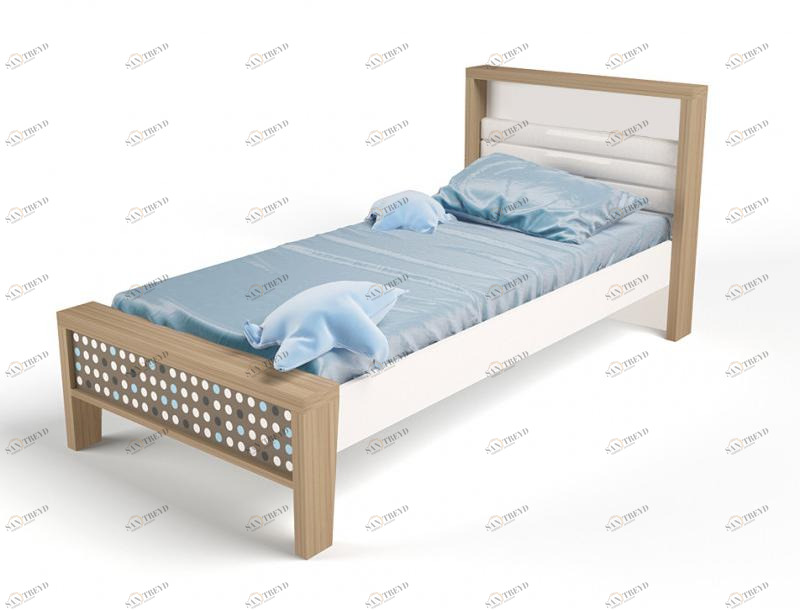 Кровать ABC-KING 190х90 №1 MIX №1 (голубой) 4631147960993