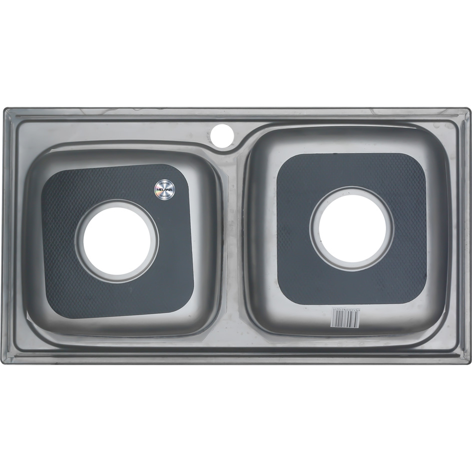 Мойка 7239 MELANA 0,8/210 2-я чаша врезная прямоугольная с сифоном (028 ta*5) 028 ta (*5) - Вид №2