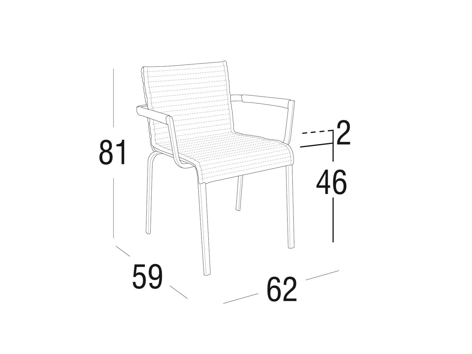 Садовый стул с подлокотниками Roberti KEY WEST ARCH-00058015 - Вид №2