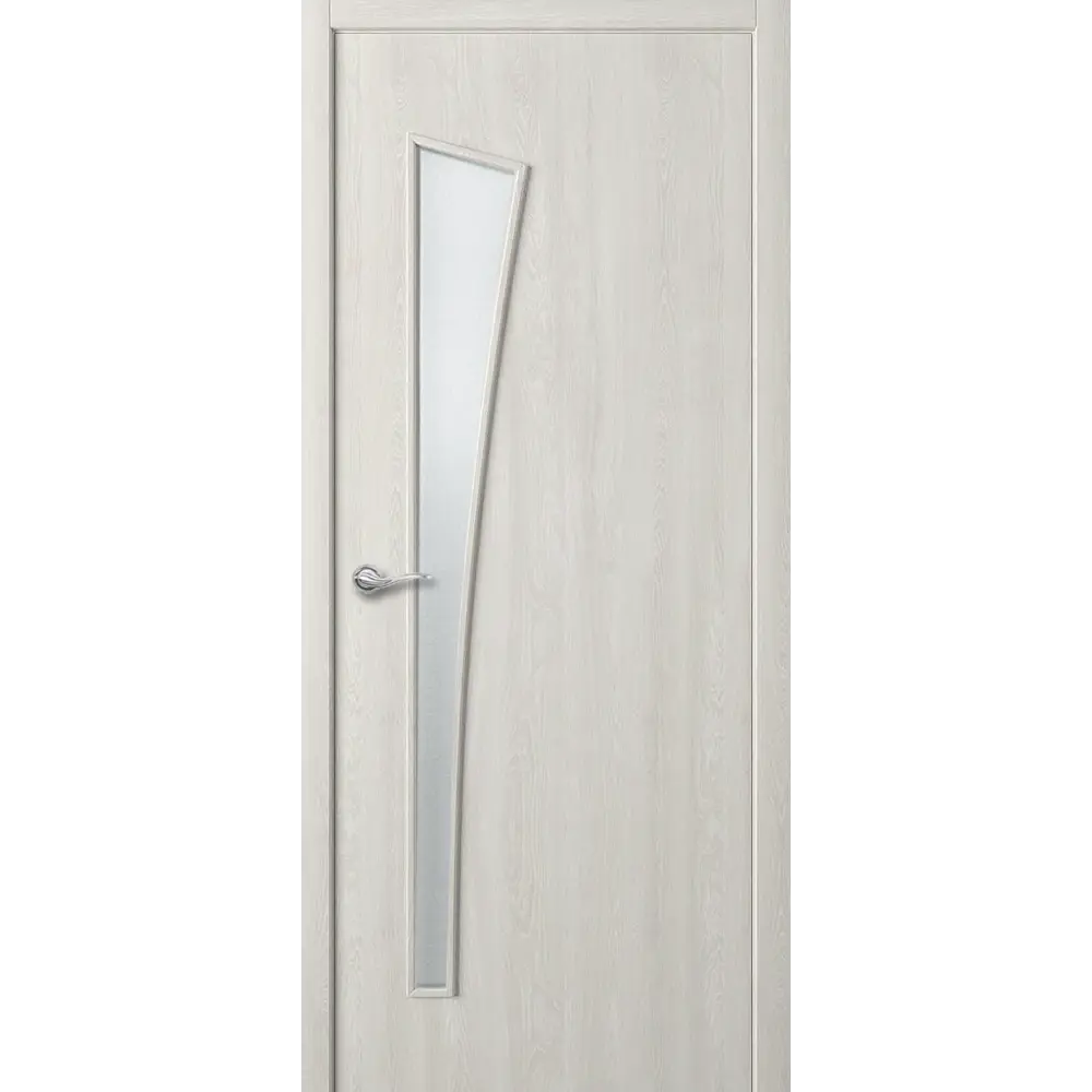 Дверь межкомнатная остекленная с замком и петлями в комплекте Белеза 70x200 см HardFlex цвет дуб тернер белый VERDA STLM-2050473